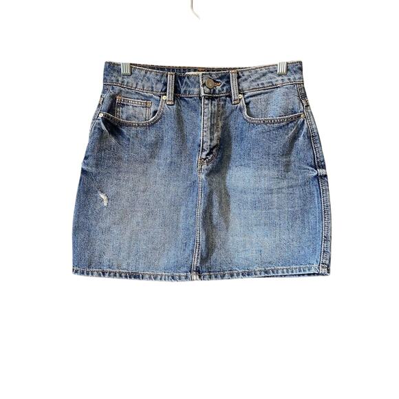 Springfield Women's Blue Denim Mini Skirt Size 2 Casual Short American Boho - Picture 1 of 12